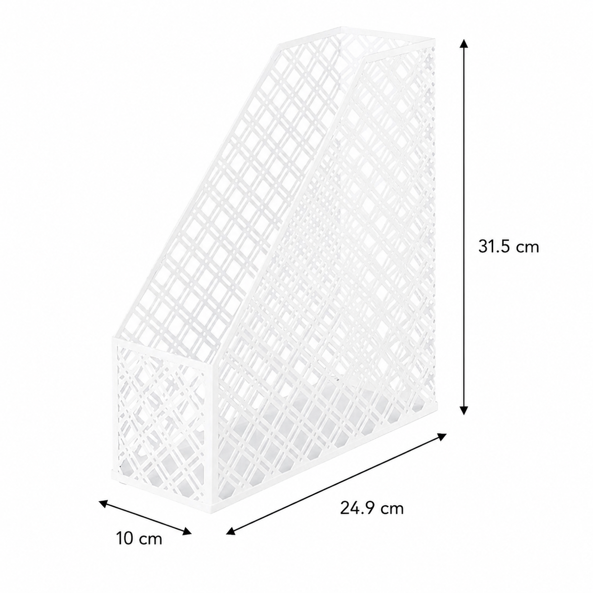 White Metal Magazine File Holder for Organised Storage