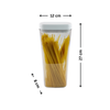 White airtight storage container holding spaghetti, ideal for kitchen pantry organization.