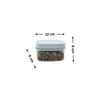 Compact white airtight container, 12x8x6cm size, ideal for kitchen storage, organizing spices.