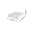 White plastic tray for document and stationery organisation, measures 31.6x25x5.5 cm