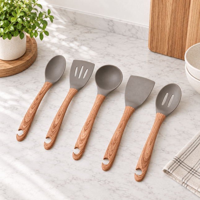 Wood Look Utensils Set – Stylish and Practical for Every Kitchen