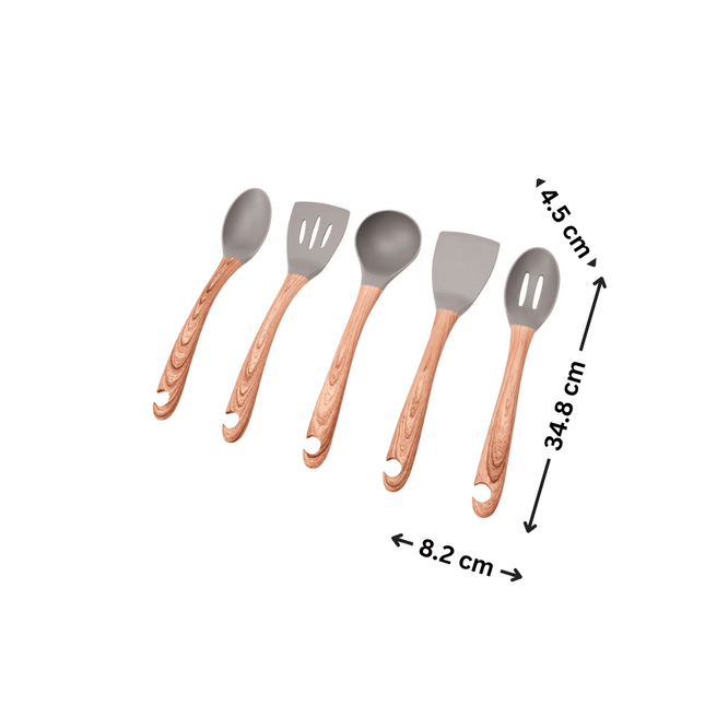 Wood Look Utensils Set – Stylish and Practical for Every Kitchen, ideal drawer organisers for kitchen organisation.