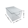 XL clear storage organiser tub for under-sink, pantry, or fridge, 29x19x15 cm.