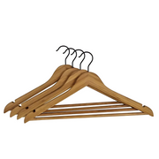 Bamboo Coat Hangers 4 Pack – Black Matte Hook, ideal for wardrobe organisation, ensuring tidy and efficient kitchen or pantry storage.