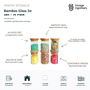 24-piece bamboo glass pantry storage jar set featuring airtight bamboo lids, clear glass containers in multiple sizes, and stackable designs for organised pantry storage, ingredient visibility, and long-lasting freshness