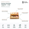 Large bamboo stackable organiser with angled front opening, designed for pantry storage, kitchen organisation, and maximising vertical space for bulk household items.