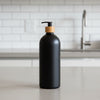black bathroom pump bottle 1L refillable