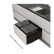 Pull out Bin 35L for 600mm Cabinet – Blum Compatible, ideal for under sink storage in modern kitchen organisation.