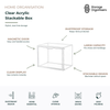 Large clear acrylic stackable storage box with magnetic front door, designed for dustproof shoe storage, handbag organisation, wardrobe storage, and space-saving home organisation.