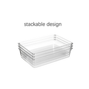Clear Drawer Organiser Set – 8pc Modular Storage, ideal for stackable kitchen or pantry organisation.