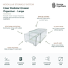 Large clear modular drawer organiser with sliding drawer design for stackable kitchen, pantry, fridge, and home storage organisation solutions