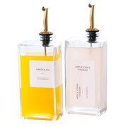Glass Oil & Vinegar Dispenser Set – 2 Pack (500ml, Book Style) for kitchen organisation; ideal for storing oils and vinegars.