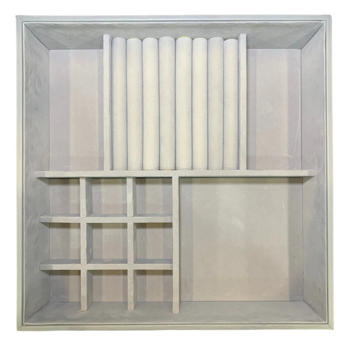 Grey Felt Jewellery & Accessory Tray 366x366x95mm for kitchen organisation, ideal drawer organiser, stylish storage solution.