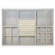 Grey Felt Jewellery & Accessory Tray 516x366x60mm, ideal for drawer organisers in kitchen or wardrobe use.