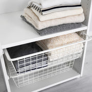 Wire Storage Basket with Slides – Available in 2 Sizes, storing neatly folded towels, ideal for pantry and kitchen organisation.
