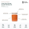 Large 3.2L glass storage jar with airtight bamboo lid, designed for bulk pantry storage of grains, pasta, cereals, and dry foods while maximising shelf space and keeping contents fresh.