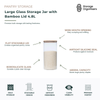 Large 4.8L glass storage jar with bamboo lid and airtight silicone seal for bulk pantry storage. Made from durable borosilicate glass with a wide-mouth opening for easy scooping and refilling. Ideal for storing rice, flour, pasta, cereals, grains, and other pantry staples while maintaining freshness and maximising kitchen organisation.
