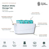 Medium White Storage Tub With Handle