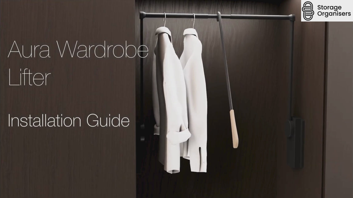 Pull Down Wardrobe Rail Anthracite Soft Close