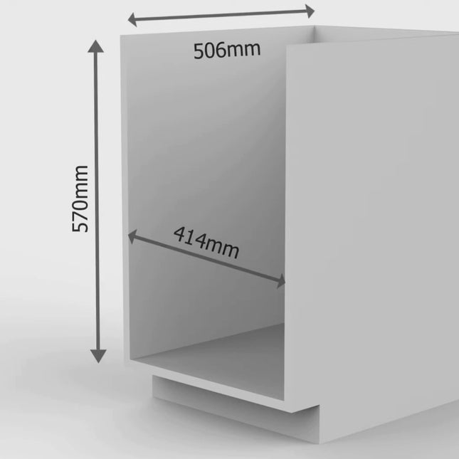 Dimensions of Pull-Out Kitchen Bin – 350mm Cabinet (2 × 18L) shown with height, width, and depth in storage organisers design