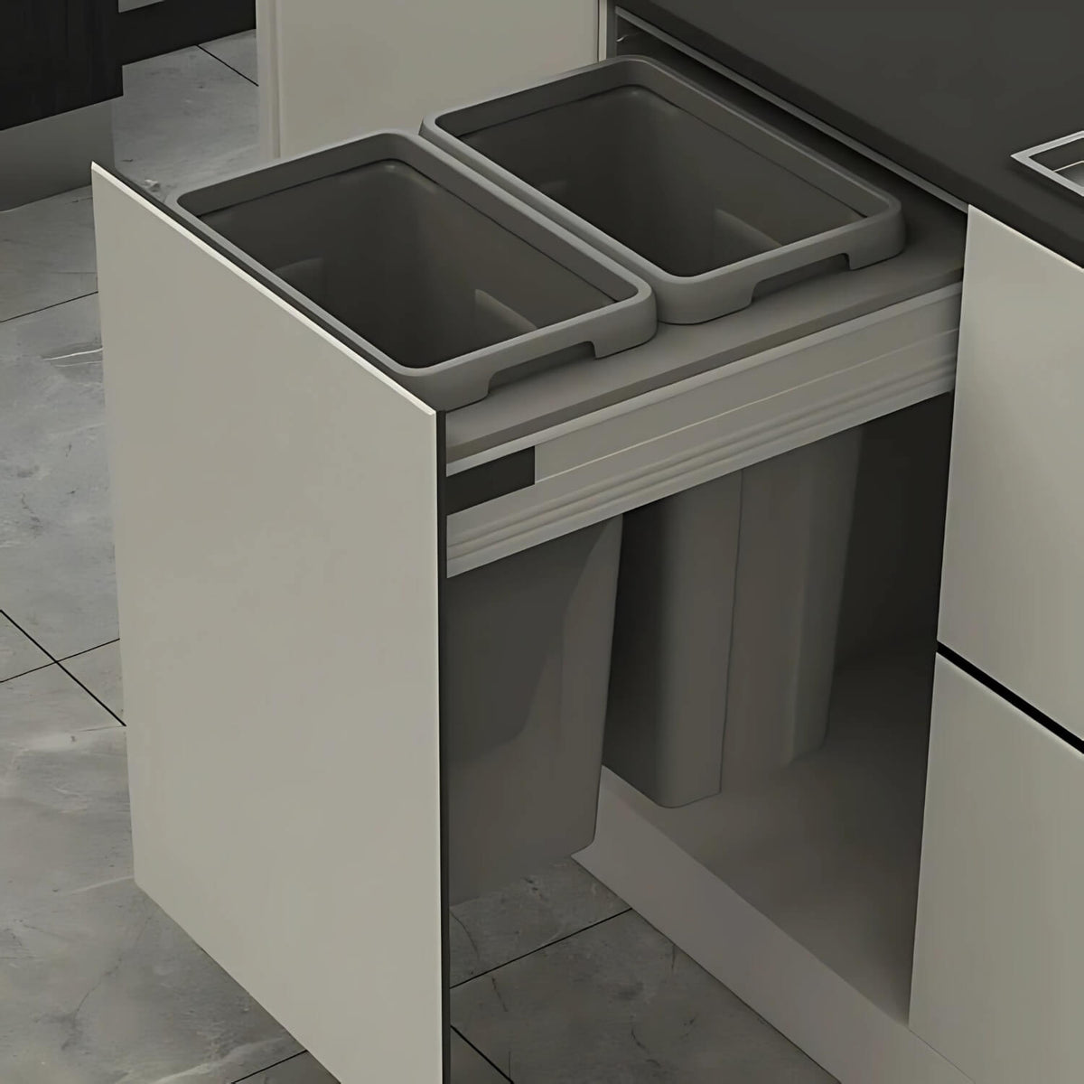 Pull-Out Kitchen Bin – 450mm Cabinet (2 × 27L)