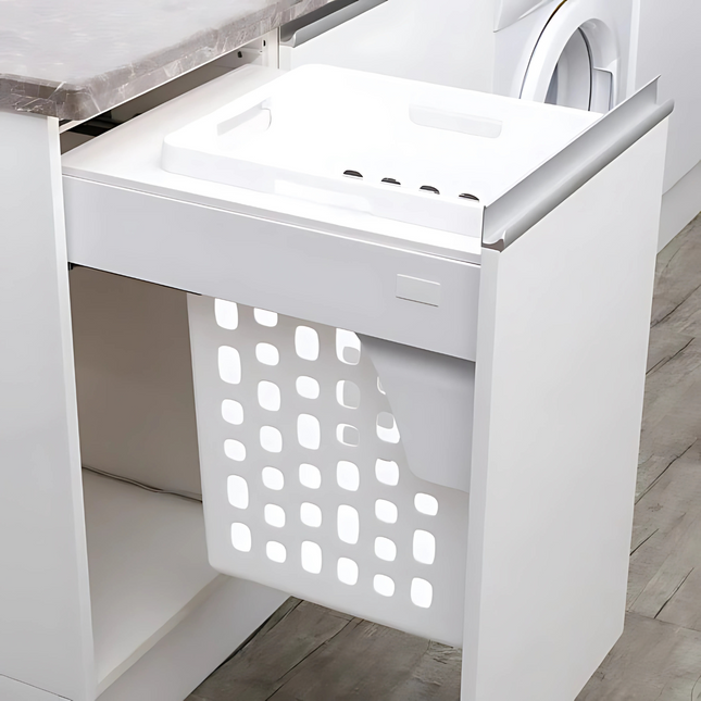 Pull-Out Laundry Hamper – 400mm Cabinet (40L Drawer) for organised under sink storage in laundry room.