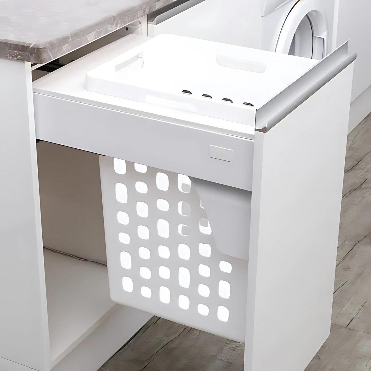 Pull-Out Laundry Hamper – 400mm Cabinet (40L Drawer) for organised under sink storage in laundry room.