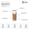 1500ml square glass pantry storage jar with airtight bamboo lid, designed for storing granola, cereals, pasta, and dry food while maximising pantry shelf space.