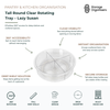 Tall round clear rotating tray lazy Susan organiser for pantry, kitchen, and cupboard storage with 360-degree spinning access and divided compartments