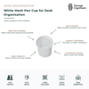 White mesh pen cup for desk organisation designed to keep pens, pencils, markers, scissors and office supplies neatly stored and within easy reach. The lightweight metal mesh construction provides visibility of contents while promoting airflow and reducing desktop clutter. Its compact footprint fits comfortably on office desks, study tables, home workstations, reception counters and classroom environments without taking up excessive space. The durable white finish complements modern, minimalist and professi